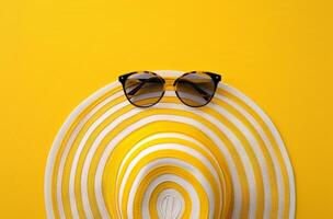 Straw Hat With Sunglasses photo