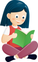 Jugend Kinder Kind lesen Buch Karikatur Illustration Design zum Dekoration Welt Buch Tag lesen png