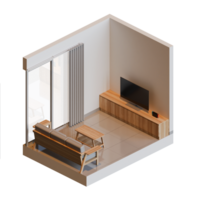 isométrica vivo habitación 3d hacer ilustración png