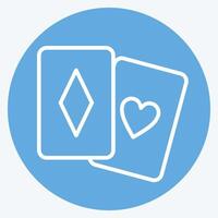 Icon Palying Card. related to Online Game symbol. blue eyes style. simple design illustration vector