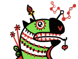 söt svart monster design png