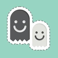 Sticker line cut Character. related to Online Game symbol. simple design illustration vector