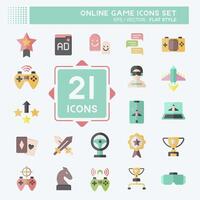 Icon Set Online Game. related to Hobby symbol. flat style. simple design illustration vector