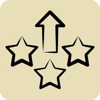 Icon Level Up. related to Online Game symbol. hand drawn style. simple design illustration vector