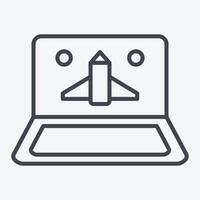 Icon Online Game. related to Online Game symbol. line style. simple design illustration vector