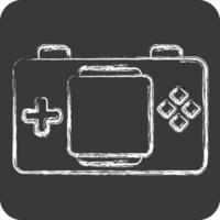 icono consola. relacionado a en línea juego símbolo. tiza estilo. sencillo diseño ilustración vector