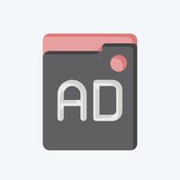 Icon Ads. related to Online Game symbol. flat style. simple design illustration vector