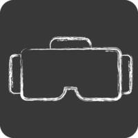 icono vr lentes. relacionado a en línea juego símbolo. tiza estilo. sencillo diseño ilustración vector