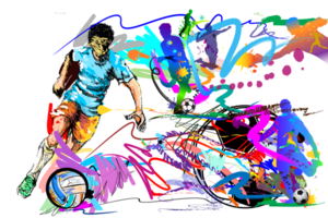 action sport art football brush strokes style png