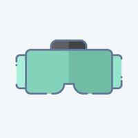 icono vr lentes. relacionado a en línea juego símbolo. garabatear estilo. sencillo diseño ilustración vector