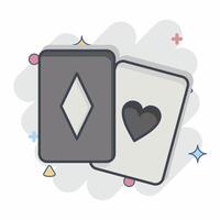 icono jugando tarjeta. relacionado a en línea juego símbolo. cómic estilo. sencillo diseño ilustración vector