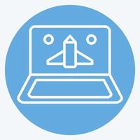 Icon Online Game. related to Online Game symbol. blue eyes style. simple design illustration vector