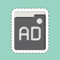 Sticker line cut Ads. related to Online Game symbol. simple design illustration vector