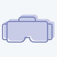 icono vr lentes. relacionado a en línea juego símbolo. dos tono estilo. sencillo diseño ilustración vector