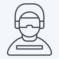 Icon Gamer. related to Online Game symbol. line style. simple design illustration vector