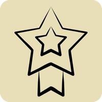 Icon Achievement. related to Online Game symbol. hand drawn style. simple design illustration vector