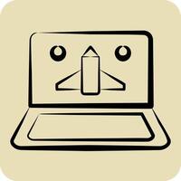 Icon Online Game. related to Online Game symbol. hand drawn style. simple design illustration vector