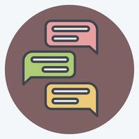 Icon Chat. related to Online Game symbol. color mate style. simple design illustration vector