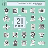 Sticker line cut Set Online Game. related to Hobby symbol. simple design illustration vector