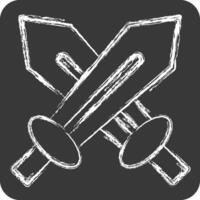 Icon PVP. related to Online Game symbol. chalk Style. simple design illustration vector