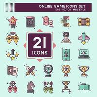 Icon Set Online Game. related to Hobby symbol. MBE style. simple design illustration vector