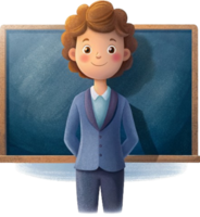 teacher with blackboard png