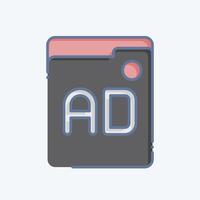 Icon Ads. related to Online Game symbol. doodle style. simple design illustration vector