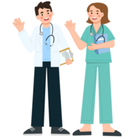 Doctor profession cartoon hand drawn illustration png