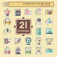 Sticker Set Online Game. related to Hobby symbol. simple design illustration vector