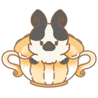 Cute bunny in a tea cup png