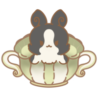 Cute bunny in a tea cup png