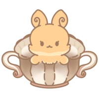 linda conejito en un té taza png