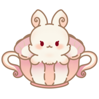 Cute bunny in a tea cup png