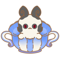 Cute bunny in a tea cup png