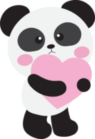 mignonne Panda avec cœur png