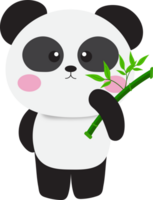 lindo panda con bambú. png