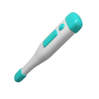 3d medizinisch elektronisch Thermometer Symbol. Rendern Illustration von medizinisch Diagnose Instrument zu Temperatur Messung. süß Karikatur Design. Gesundheitswesen Werkzeug png