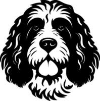 caniche perro - minimalista y plano logo - ilustración vector