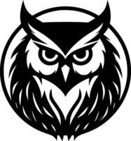 Owl - Black and White Isolated Icon - illustration vector