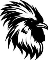 gallo - negro y blanco aislado icono - ilustración vector