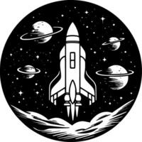 Space, Black and White illustration vector