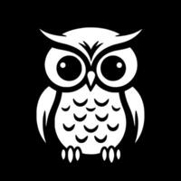 Owl Baby, Black and White illustration vector