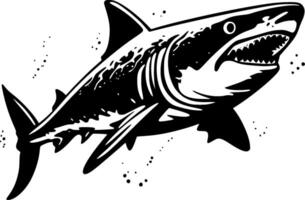 Shark, Black and White illustration vector