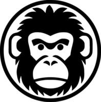 Monkey, Black and White illustration vector