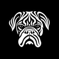 buldog, negro y blanco ilustración vector