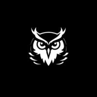 Owl - Black and White Isolated Icon - illustration vector