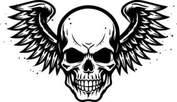 Skull - Black and White Isolated Icon - illustration vector