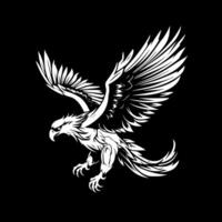 Hippogriff, Black and White illustration vector