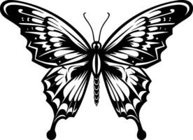 mariposa - negro y blanco aislado icono - ilustración vector