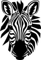 Zebra - Black and White Isolated Icon - illustration vector